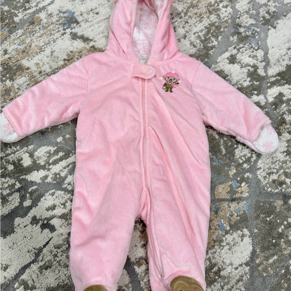 Carter's Pink Hooded Kids One Piece - 3M - Excellent Condition